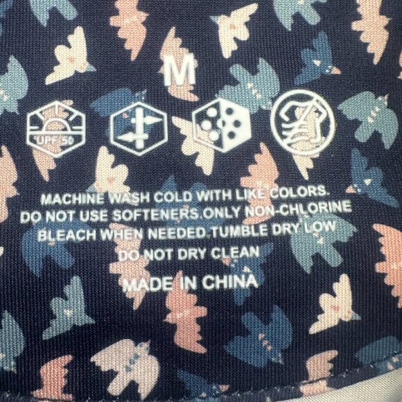 Coby Stevens Womens Golf Tank top Collared Medium Birds Print Blue Peach - Picture 3 of 10